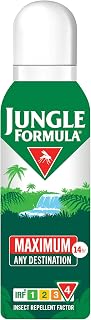 Jungle Formula Maximum 50% DEET Insect Repellent Aerosol 125ml | IRF4 with 50% DEET for tropical travel, up to 8 hours against mosquitoes and 6 hours against ticks, aerosol format
