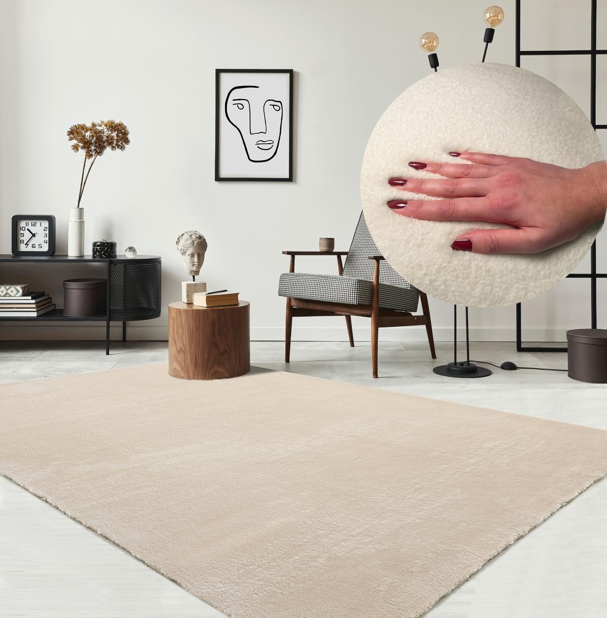 the carpet Relax Rug, Fluffy, Short Pile, Non-Slip Underside, Washable up to 30 