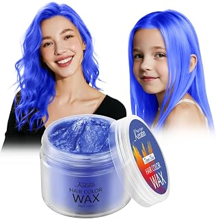 Temporary Hair Color Wax,Hair Color Dye for Color Treated Hair Natural Styling Instant Kids Mud Cream Gel 3.4 Fl Oz Girl Gifts,Party,Cosplay, Child (Denim Blue)