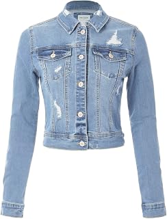 Design by Olivia Women's Stretch Denim Jacket Slim Fit Jean Coat