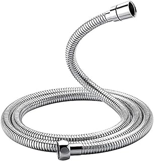 Shower Hose 1.5m, GRIFEMA G851 Stainless Steel Shower Pipe, Anti-Kink & Leakproof, Universal G1/2 Fit, Chrome-Silver, Flexible & Durable Replacement Hose with Brass Connectors and Washers