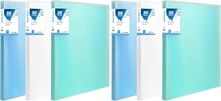 6 Pack Binder with Plastic Sleeves,20 Pockets Presentation Folder A4 Display Book with Clear Sheet Protectors for Certificates, Artwork & Documents
