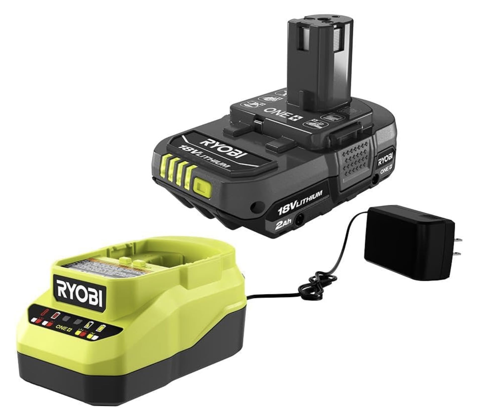 Ryobi One+ 18v Lithium Ion 2.0ah Battery and Charger Kit, Extreme Weather Perfor