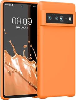 kwmobile Case for Google Pixel 6 Pro Case - Soft Cover - Shockproof Silicone - Wireless Charging Fruity Orange