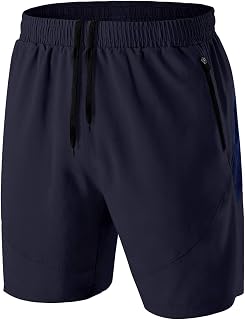 Kyopp Men's Shorts with Zip Pocket, Quick-Drying, Sports Trousers, Lightweight, Breathable Sports Shorts