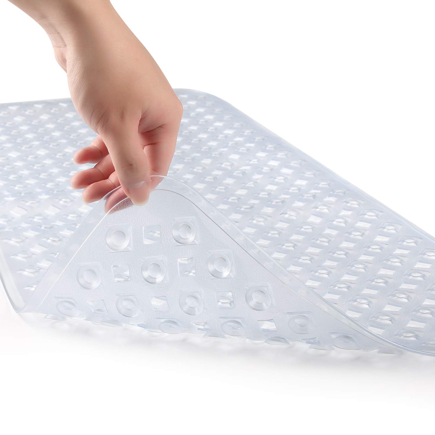 WELTRXE Bathtub Mat Non Slip Shower Mat with 260 Suction Cups, Machine Washable 