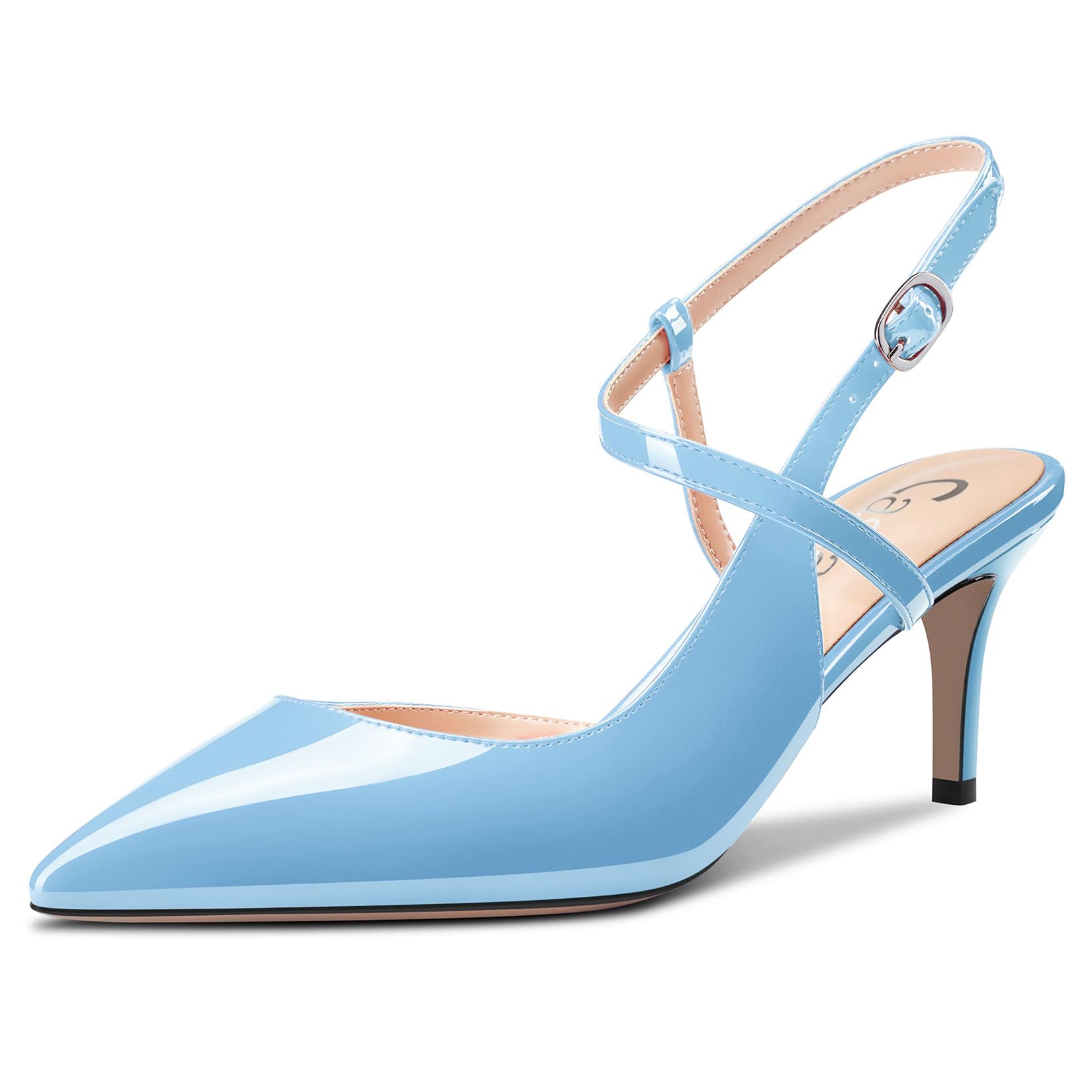 Castamere Women's Medium Pointed Toe Kittens Heel Ankle Strap Pumps Slingback Dr