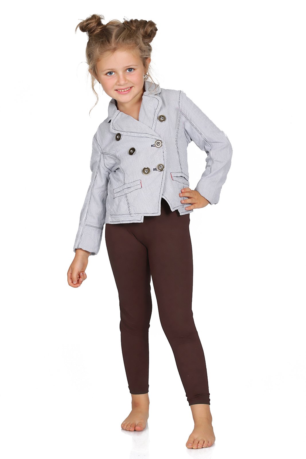 FUTURO FASHION Girls Children Full Length Plain Cotton Leggings Cycling Casual W
