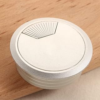 60mm Plastic Cable Hole Cover for Computer Desk Round Wire Organizer Grommet Cable Organizer, 1 Pack (Silver 1 piece)