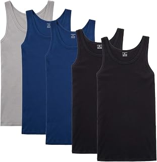 NUOZA Men's Tank Top 3/5 Pack 100% Cotton Sleeveless Undershirt