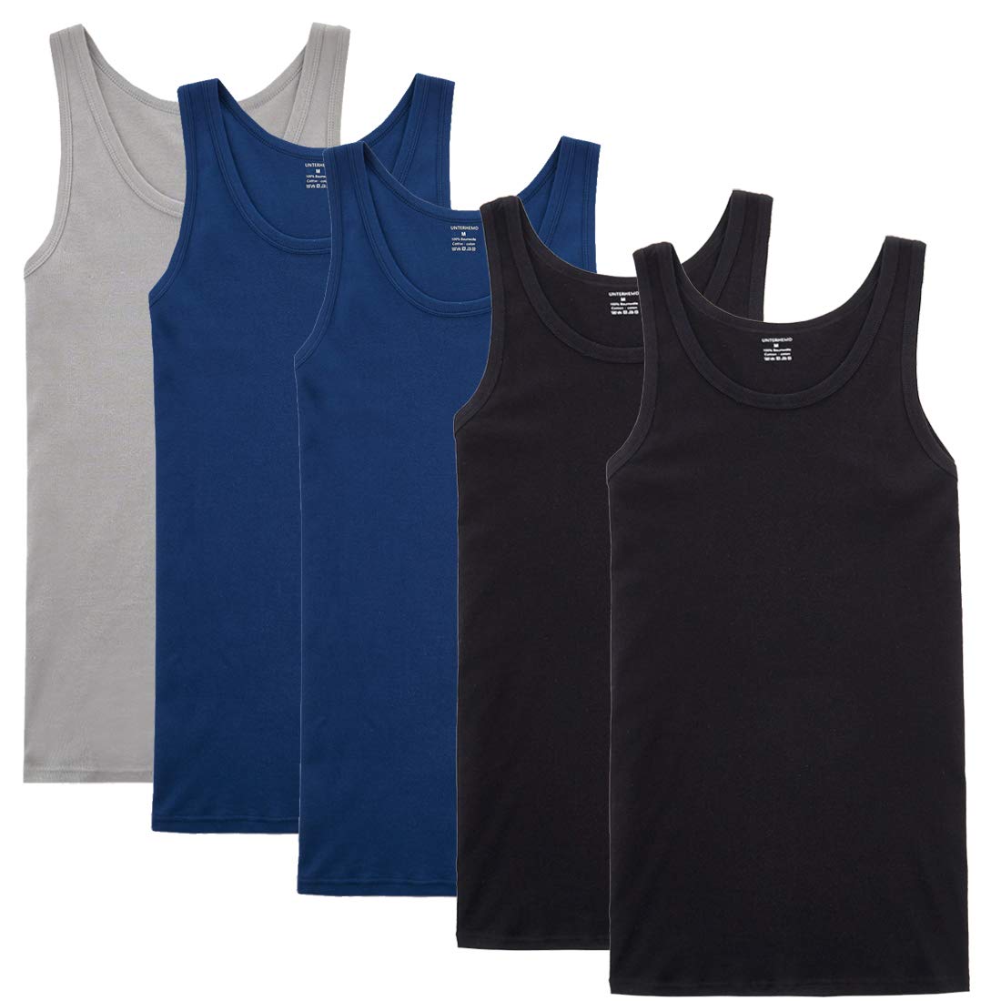 NUOZA Men's Tank Top 3/5 Pack 100% Cotton Sleeveless Undershirt