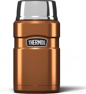 Thermos Stainless King Copper Food Flask (710ml) 14h Hot | 24h Cold | Thermal vacuum insulated stainless steel metal hot food container with lid for soup, meal prep, work packed lunch, camping