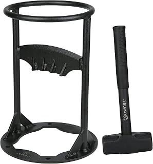 Awnec Firewood Splitting Stand with Hammer, 4-Hole Fix, Japanese Brand, Camping, Firewood Splitter, Firewood Cutter, Axe, Wood Chopper, Safety Design, Outdoor, Firewood Stove, Bonfire, Hatchet
