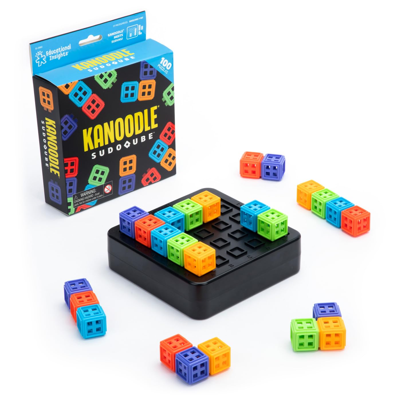 Educational Insights Kanoodle SudoQube | 3D Brain Teaser Puzzles for Kids Ages 8
