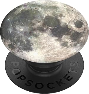 PopSockets PopGrip - Stand and Grip for Smartphone and Tablet with Interchangeable Top - Moon