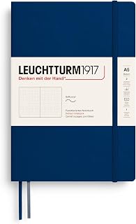 LEUCHTTURM1917 362850 Notebook Medium (A5), Softcover, 123 Numbered Pages, Navy, Dotted