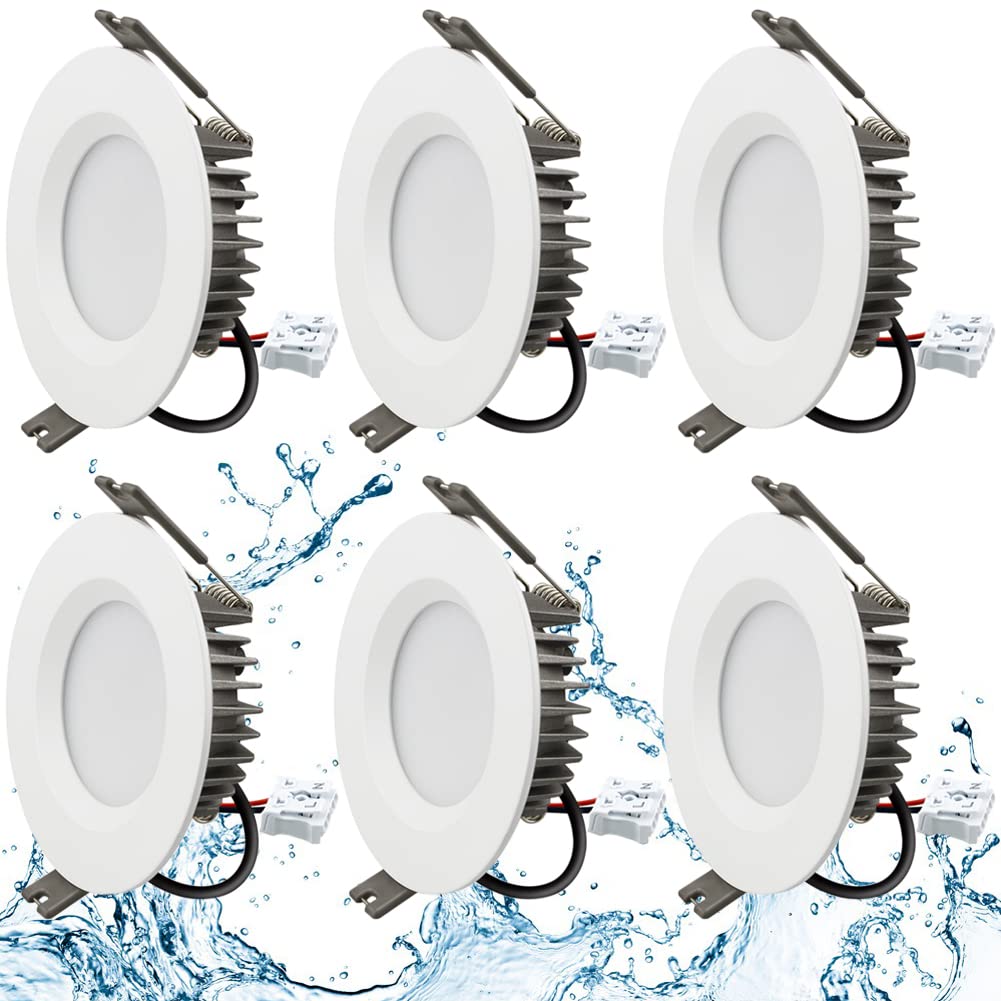 Szzilian Recessed LED Ceiling Light, IP65 Soffit Bathroom Lights Ceiling, 7W LED