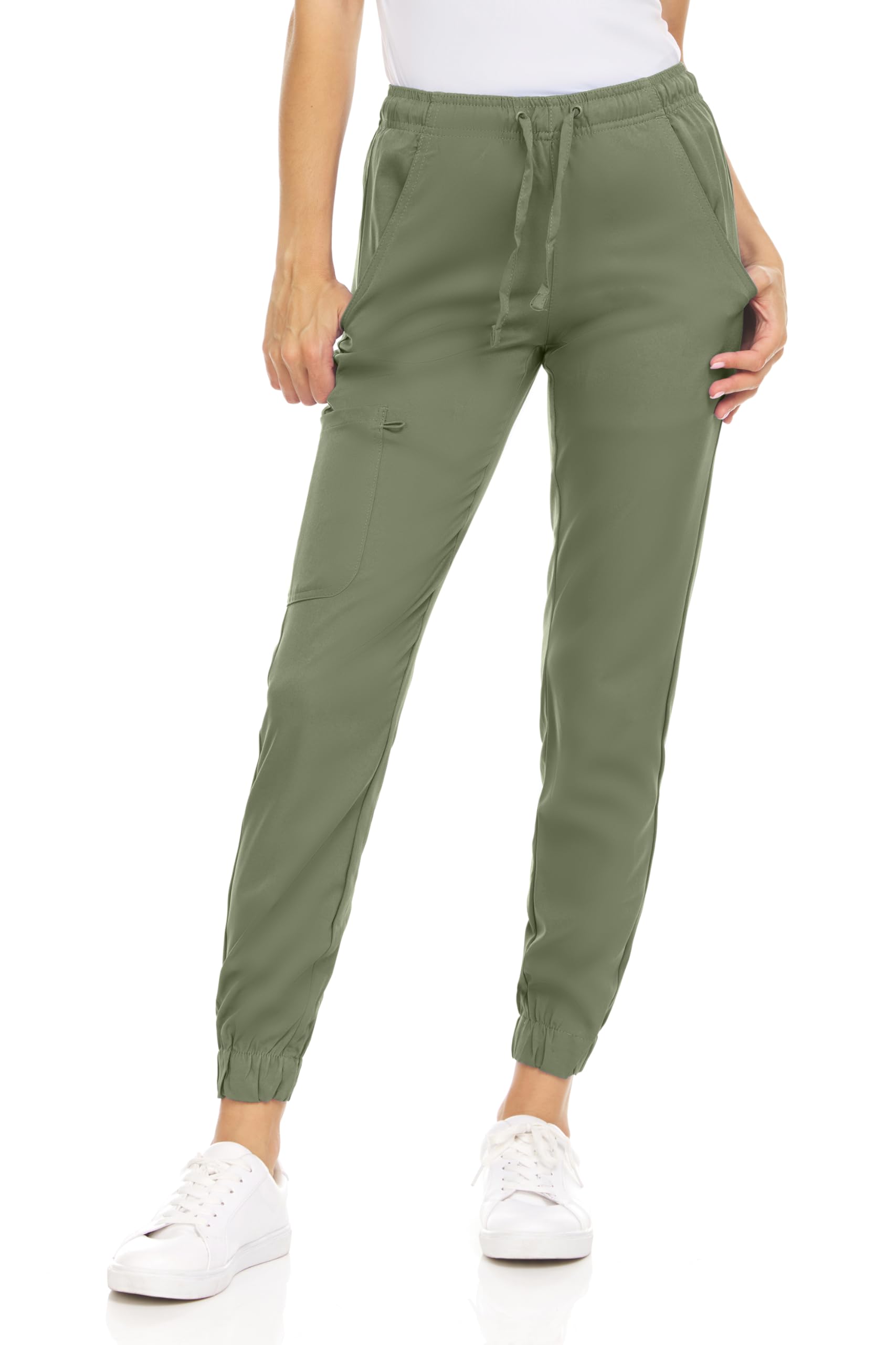 MediChic Jogger Scrub Pants for Women, Soft 4-Way Stretch Women's Medical Scrub 