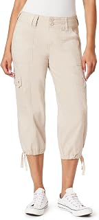 WallFlower Luscious Curvy 22" Straight Cargo Twill Crop Mid Rise Insta Stretch Juniors