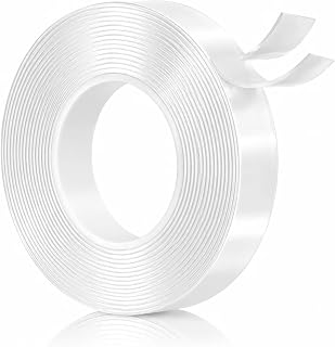 Nano Tape Double Sided Heavy Duty 1/2''×10Ft Removable Washable No Residue | Clear Adhesive Tape Multipurpose Mounting Tape for Wall, Carpet, Pictures, Home Decor, Office &amp; DIY
