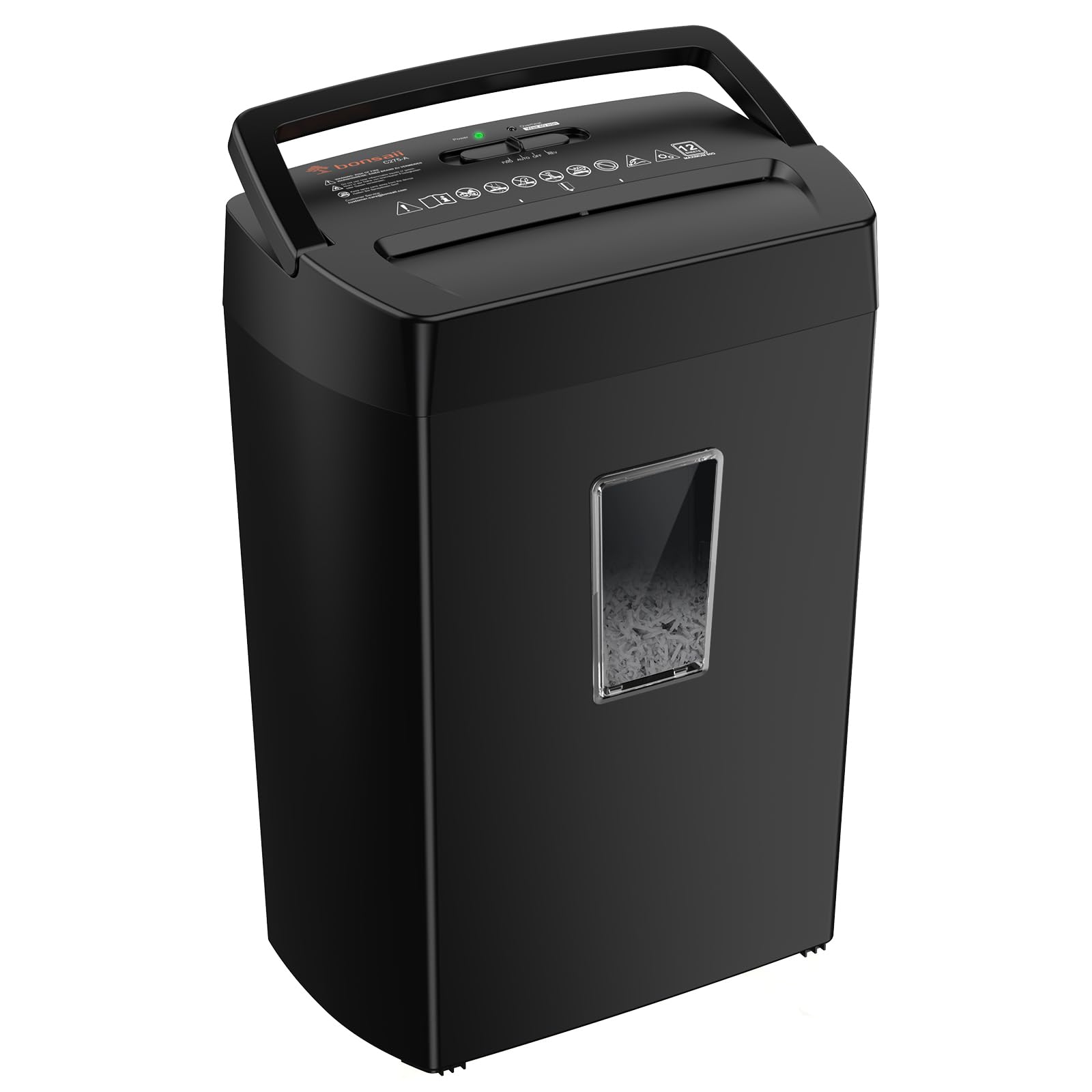 Bonsaii 12-Sheet Cross-Cut Heavy Duty Paper Shredder for Home Office | P-4 Secur