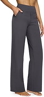 G4Free Women's Yoga Pants Wide Leg Pants with Pockets High Waist Elastic