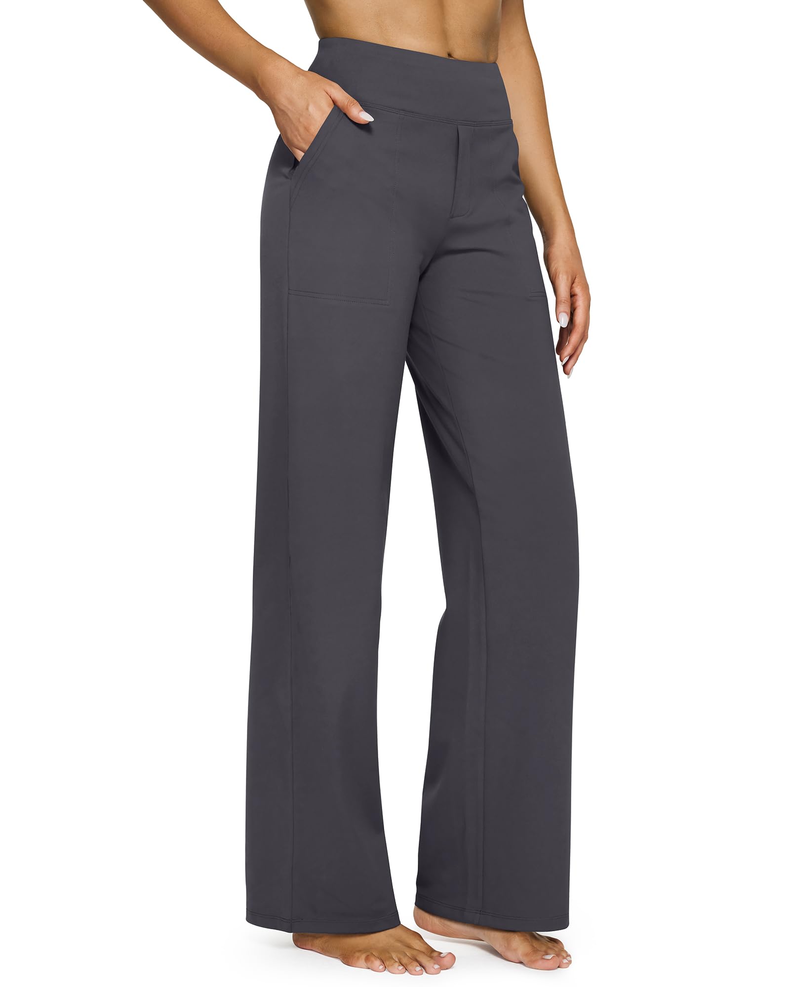G4Free Women's Yoga Pants Wide Leg Pants with Pockets High Waist Elastic