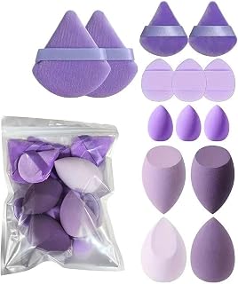 14 Pcs Purple Makeup Sponge Puffs with Mini Air Cushions