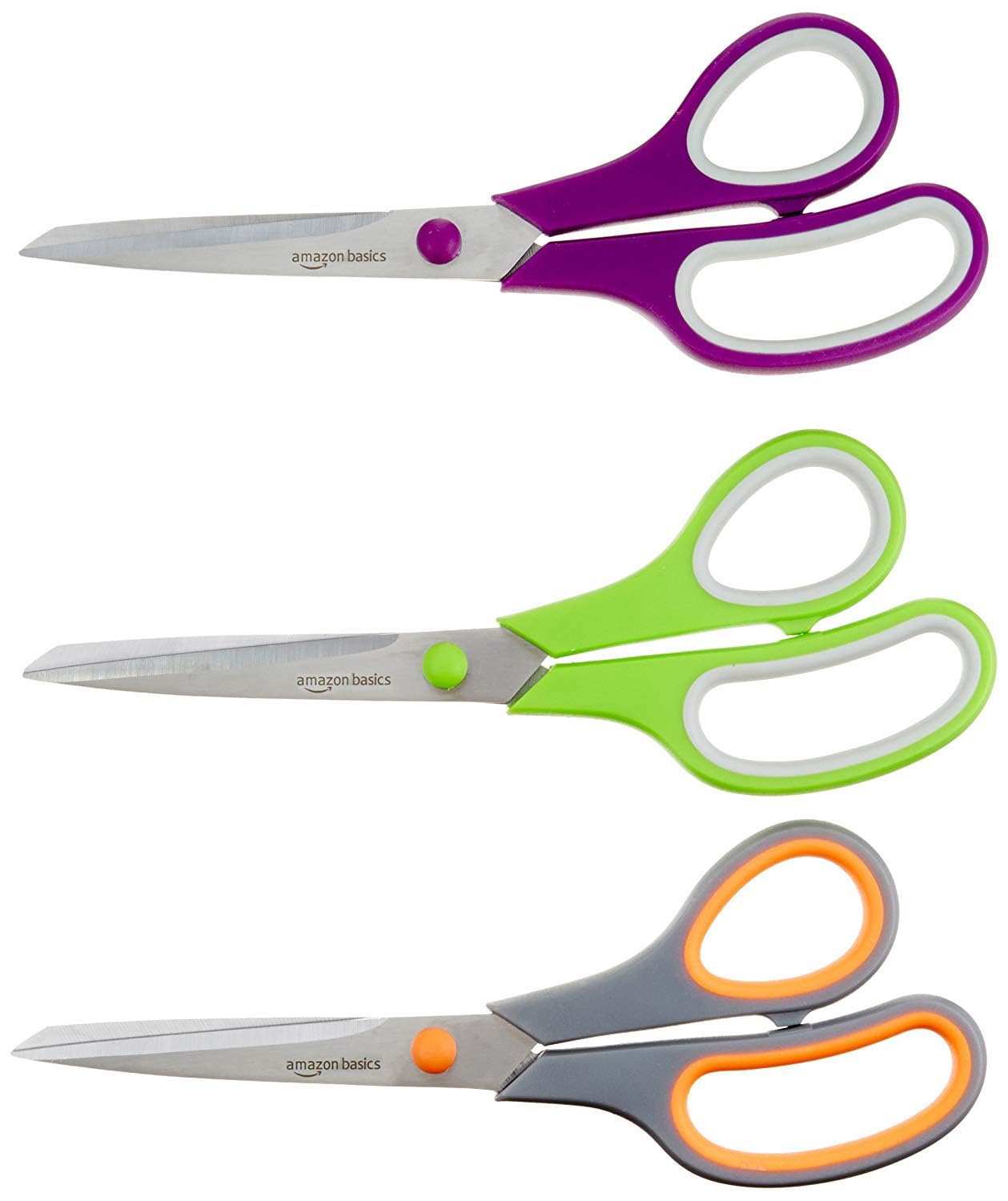 Amazon Basics Multipurpose Stainless Steel Scissors for Office, Crafts, Right/Le