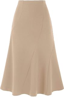 Allegra K Fishtail Skirts for Women Business Casual Panel Midi Skirt