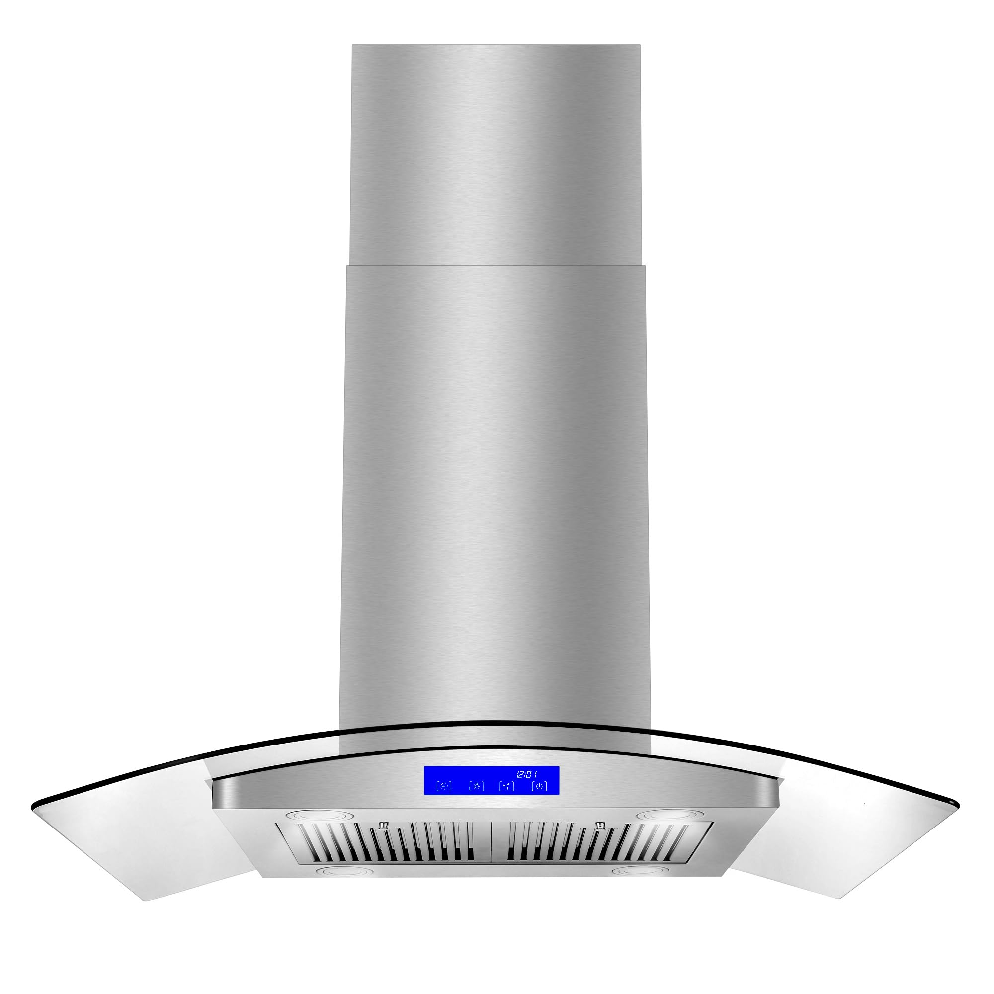 36 in. Lumin Coll 380 CFM Ducted Island Range Hood, LED, Stainless Steel | Cosmo
