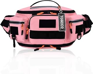 Water Repellent Waist Bag, Men's, Waist Pouch, Compatible with SLRs, Expandable, Running, Pouch, Body Bag, Women's, Cross-body, Shoulder, Large Capacity, Waist Pouch, Outdoors, Travel, Daily Use, Motorcycling, Photography, Dog Walking, Fishing, Running, Work, Disaster Prevention, Gift, Water Repellent, Pink