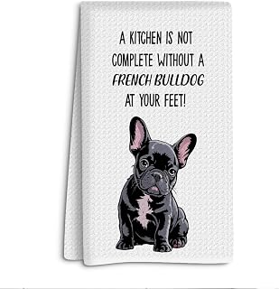 French Bulldog Kitchen Towel, Funny French Bulldog Decorative Waffle Weave Hand Towel, Gift for Friends and Family