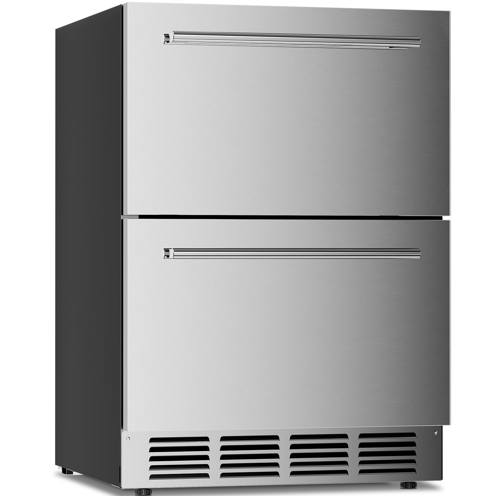 Antarctic Star 24 Inch Outdoor Beverage Refrigerator, Double Drawer Stainless St