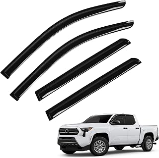 Tacoma Rain Guard - Window Visors for Toyota Tacoma 2024-2026, Out-Channel Side Window Rain Guards for Tacoma Accessories, 4PCS, Black, Car Accessories