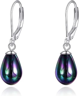 925 Sterling Silver Pearl Leverback Earrings Dangle Drop Jewelry Gifts for Women