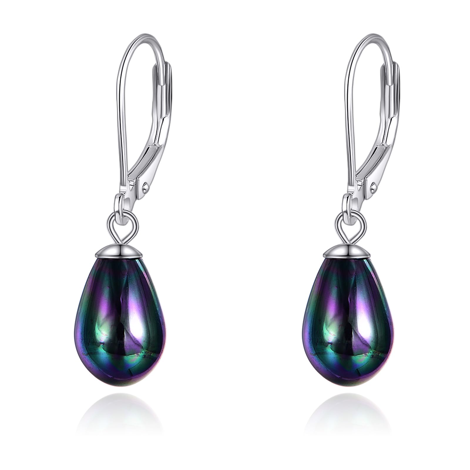 925 Sterling Silver Pearl Leverback Earrings Dangle Drop Jewelry Gifts for Women