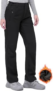 33,000ft Women Hiking Pants Waterproof Fleece Lined Thermal Pants Windproof Warm Softshell Pants Hiking Fishing Ski Snow Pants