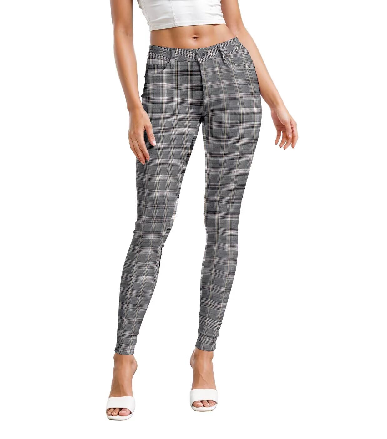 Hybrid & Company Womens Hyper Ultra Stretch Comfy Skinny Leg Work Casual Pants