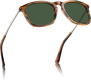 Carfia Polarized Sunglasses Cat.3 Vintage Acetate Frame UV400 Protection