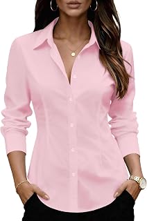 Zeagoo Women's Wrinkle Free Button Down Shirts Long Sleeve Business Tops