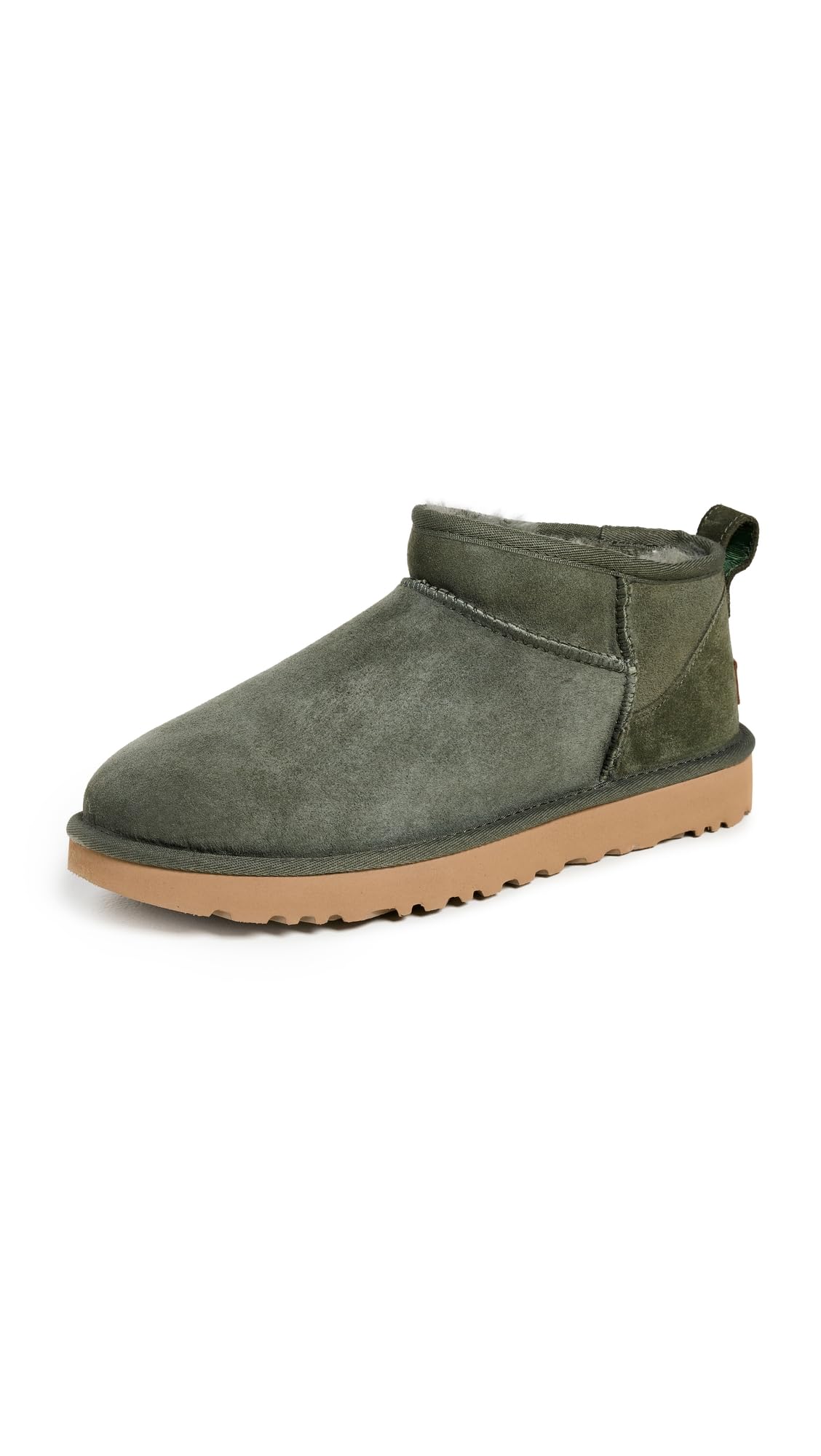 UGG Ultra Mini Classic Leather Ankle Boots Green