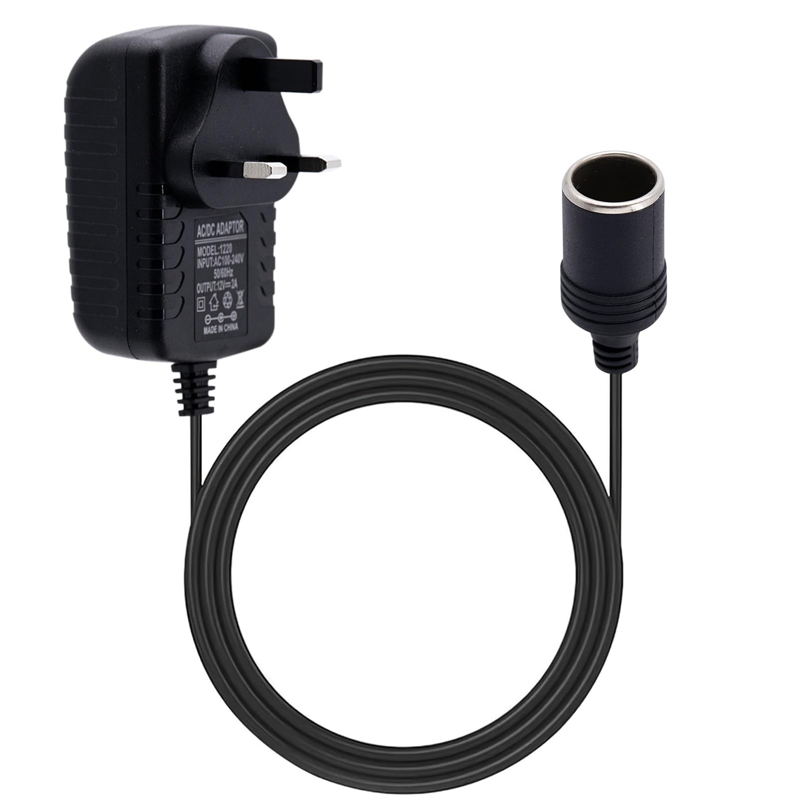240V to 12V Adapter, Car Plug Adapter to UK Plug Socket, Car Power Inverter | 24