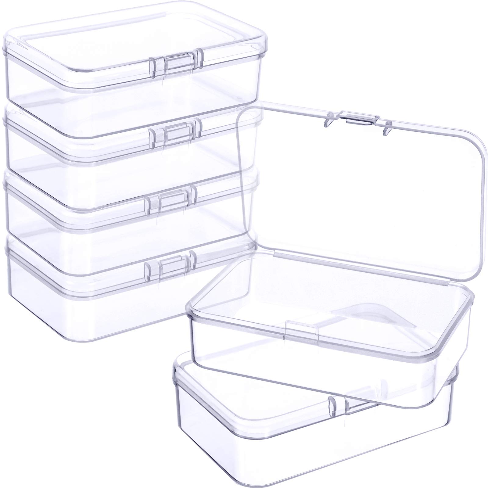 Jetec 6 Pieces Small Clear Plastic Storage Box, 3.3 x 2.1 x 1 Inch | Storage Box