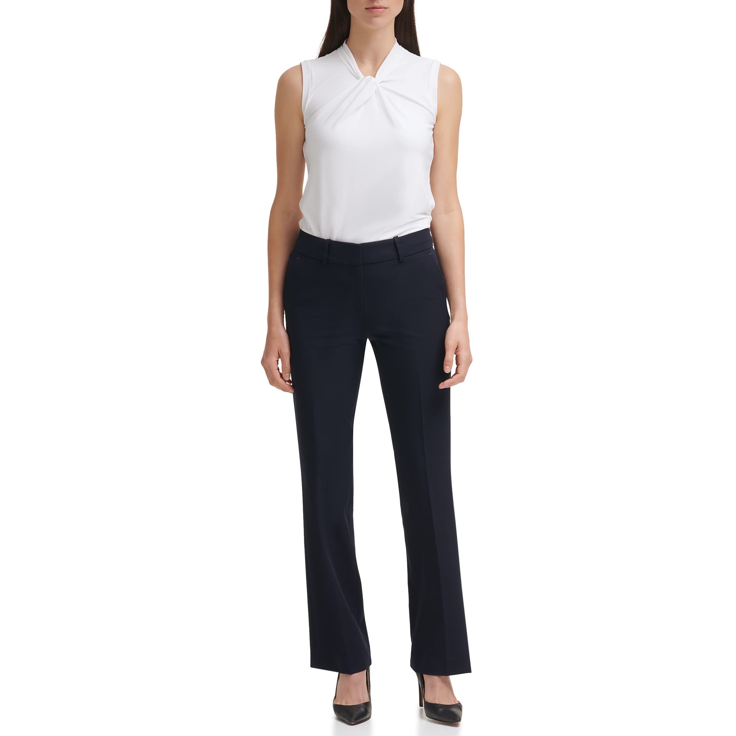 Tommy Hilfiger Womens Sloane Elastic Waistback Ankle Trouser Pantsuit Pants