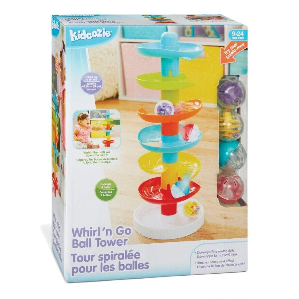 Kidoozie - Whirl 'N Go Ball Tower - Toddler Ball Drop Toy | Drop a ball & watch 