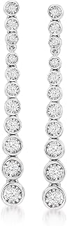Ross-Simons 0.50 ct. t.w. Bezel-Set Diamond Drop Earrings in Sterling Silver