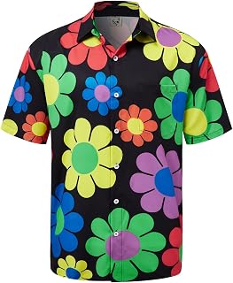 Hardaddy Men's Short Sleeve Button Down Hawaiian Shirt Summer Beach Casual