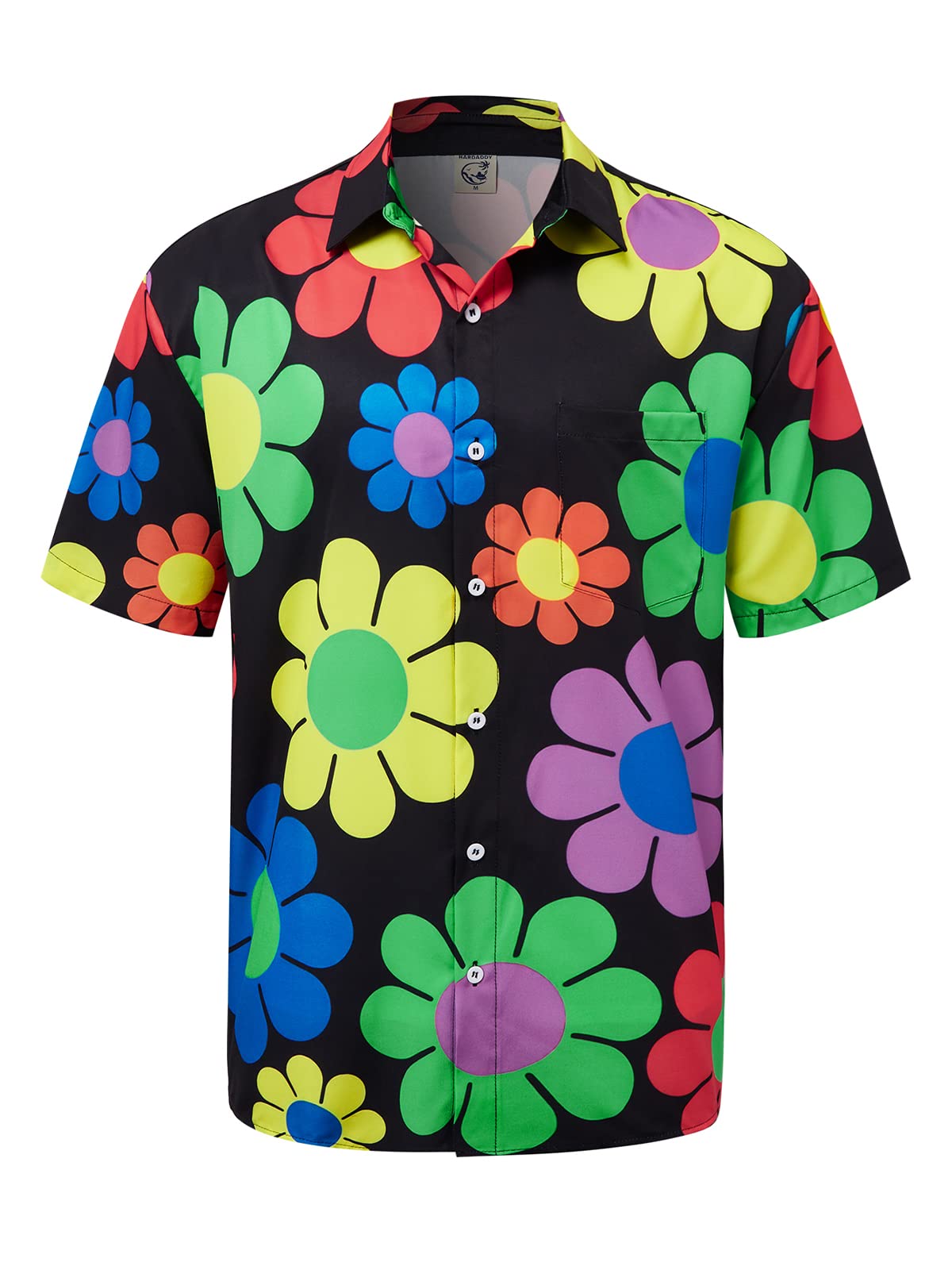 Hardaddy Men's Short Sleeve Button Down Hawaiian Shirt Summer Beach Casual