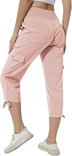 Huayuzh womens cargo cropped pants 3/4 pants summer cargo pants lightweight breathable athletic casual outdoor pants